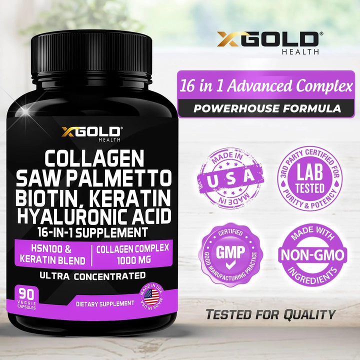 Beleza Integral 16 En 1 Con Colágeno Palma Enana Biotina Que - Imagen 4
