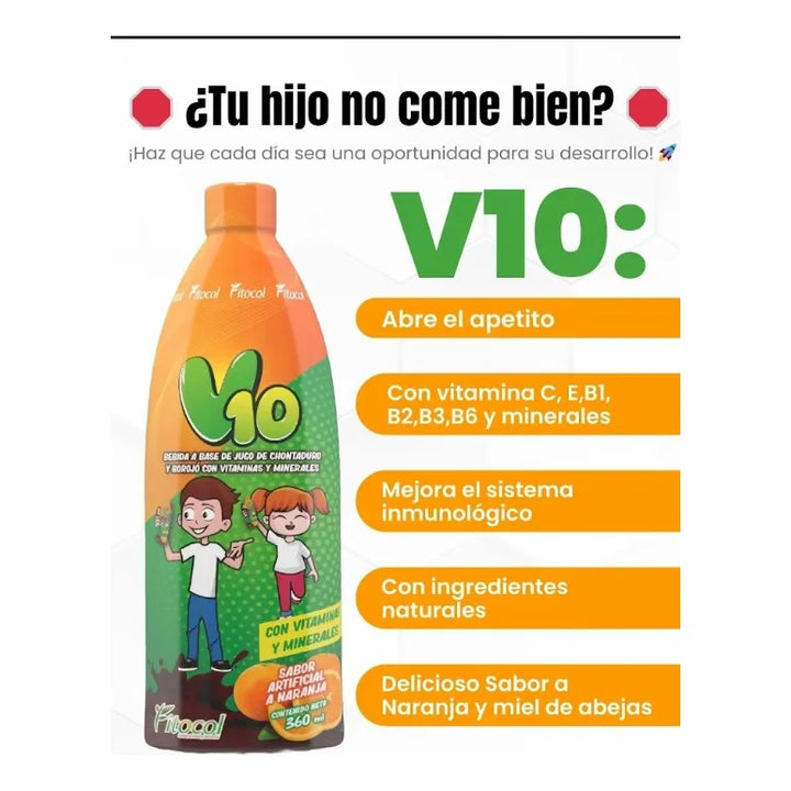 V10 Apetito Y Vitaminas Niños Naranja - Imagen 4