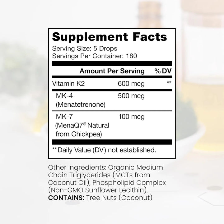 Gotas Líquidas De Vitamina K2 Liposomal 600 Mcg Para Salud Ó - Imagen 2
