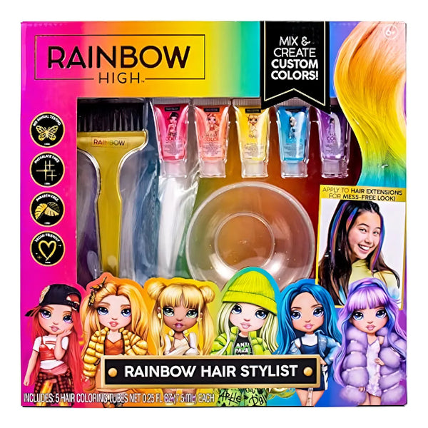 Rainbow High Rainbow Hair Stylist Kit Colores Temporales Veganos Y Extensiones