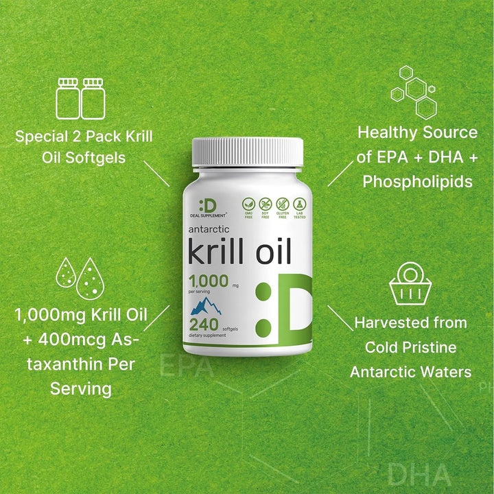 Aceite De Krill Antártico 1000 Mg Paquete Doble 480 Cápsulas - Imagen 4