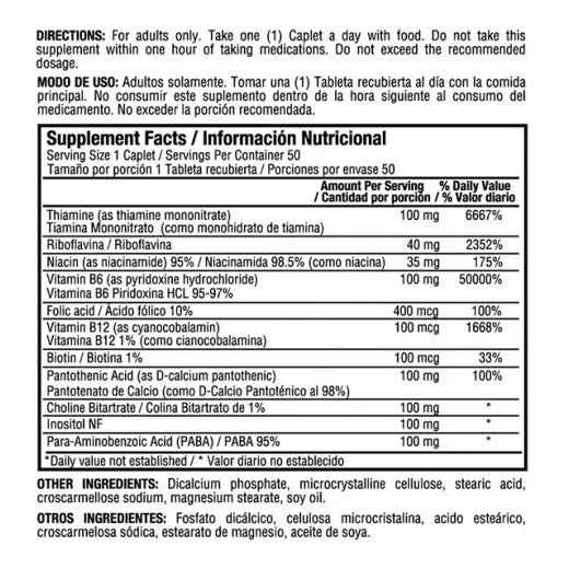 B-100 Complex (50 Caplets) - Imagen 2