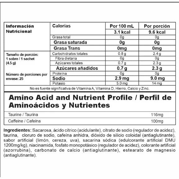 Energy X (25 Sobres)  Energizante Upn Parecido Mega Energy - Imagen 2
