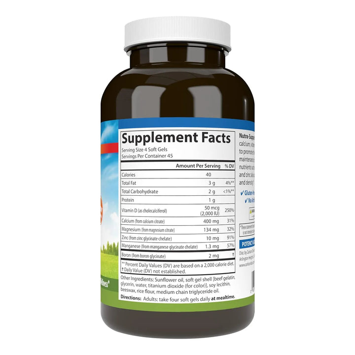 Nutra-support Hueso Calcio Magnesio Vitamina D3 Salud Ósea A - Imagen 2