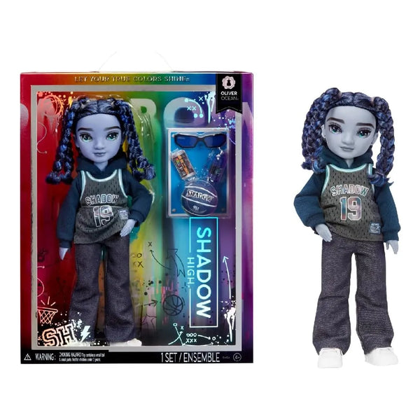 Muñeca Rainbow High Shadow High Oliver Moda Azul 10 Accesorios