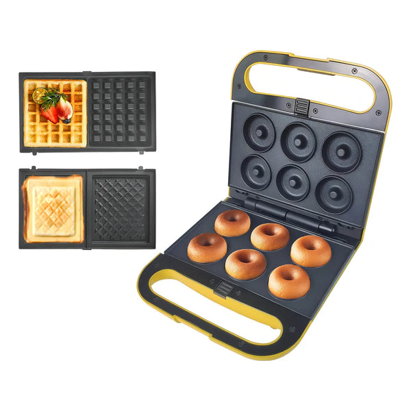 Maquina Para Donas Waffles Sandwich 3 En 1 Planchas Intercambiables Health