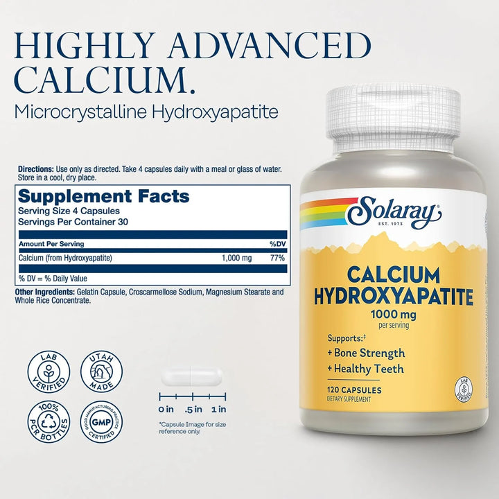 Hidroxiapatita De Calcio 1000 Mg Para Huesos Dientes Nervios - Imagen 2