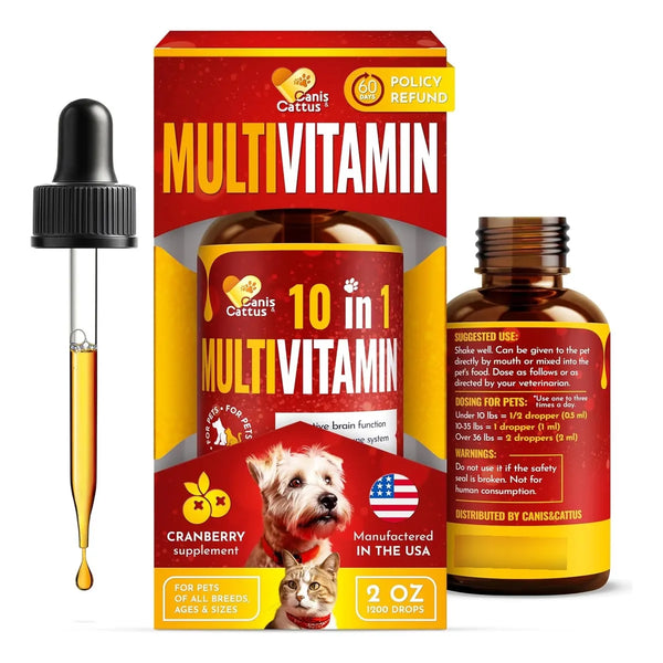 Multivitaminas Líquidas 10 En 1 Perros Gatos Glucosamina Arándano Salud Integral
