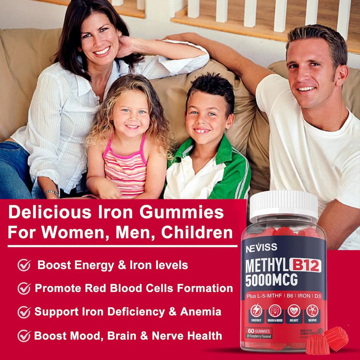 Gomitas De Hierro 18 Mg Con Vitamina B12 5000 Mcg Para Adult - Imagen 5