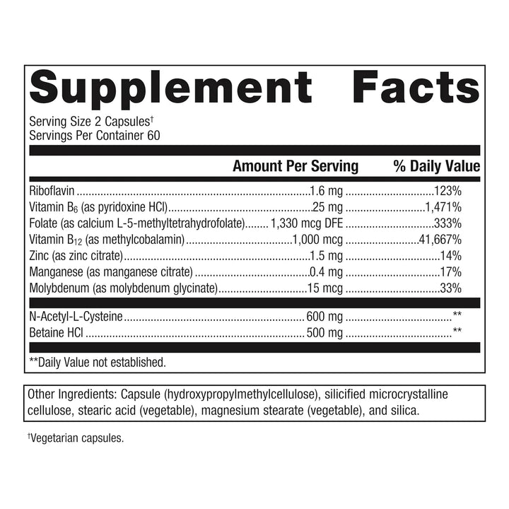 Folate Dfe 1330 Mcg Para Metabolismo Y Metilación De Homocis - Imagen 2