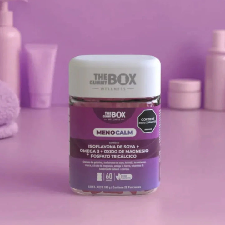 Gomitas Menocalm The Gummy Box X60 Con Isoflavonas De Soya Omega 3 Magnesio Y Calcio Bienestar Femenino Sin Azúcar - Imagen 6