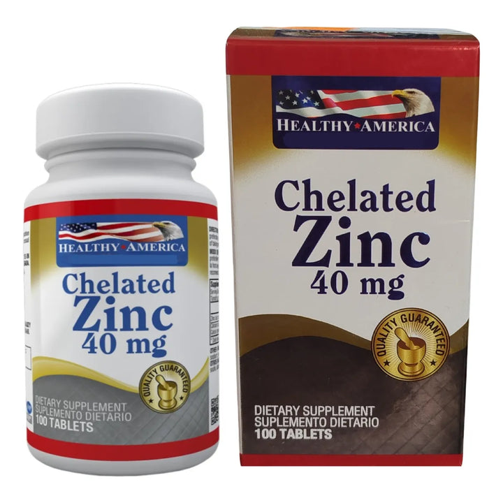Chelated Zinc 40mg X100 Tabletas Healthy America  - Imagen 7