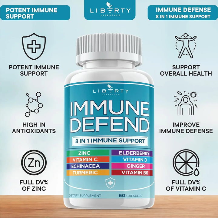 Cápsulas De Inmunidad 8 En 1 Con Equinácea Zinc 50 Mg Vitami - Imagen 7