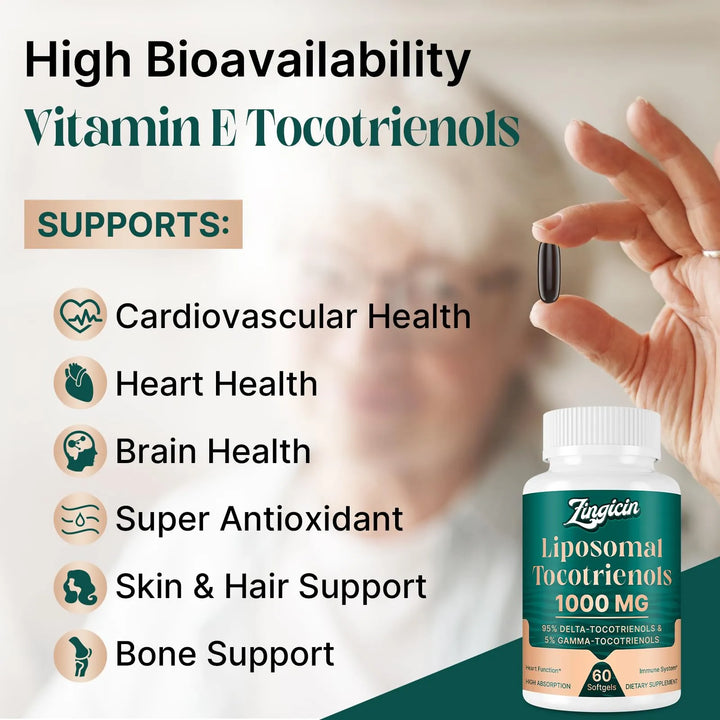 Aceite Liposomal De Vitamina E 1000 Mg Tocotrienoles Delta Y - Imagen 5