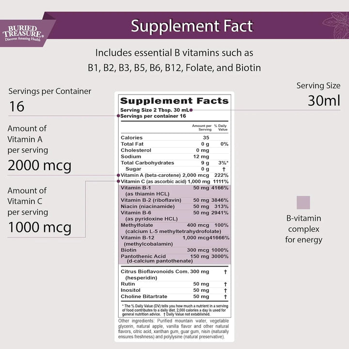 B Complete Líquido Potente Con Vitaminas B Para Estrés Energ - Imagen 2