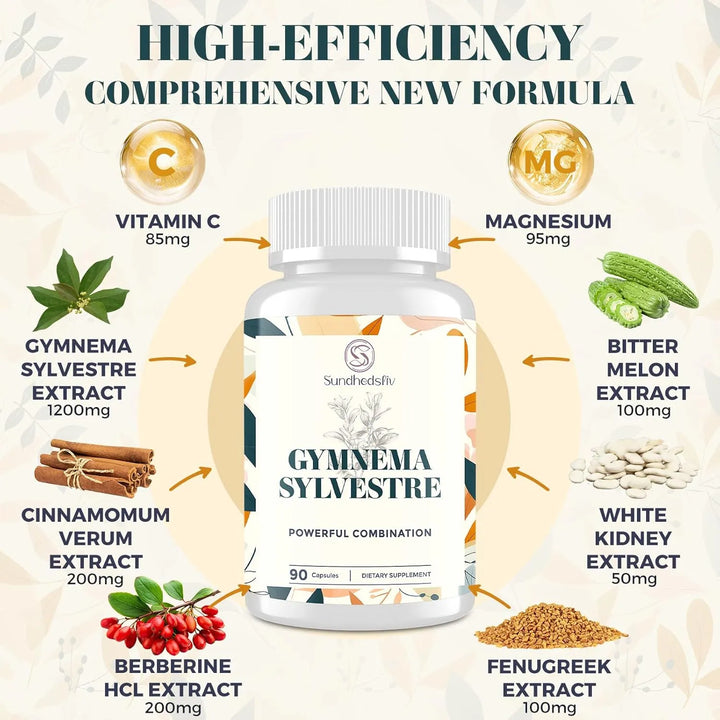 Cápsulas De 2100 Mg Con 16 Beneficios Gymnema Sylvestre Berb - Imagen 3