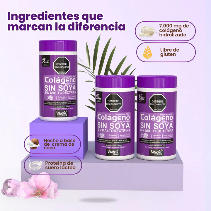 Colágeno Hidrolizado Vainilla Vitaliah 700g Pack X8 - Imagen 3