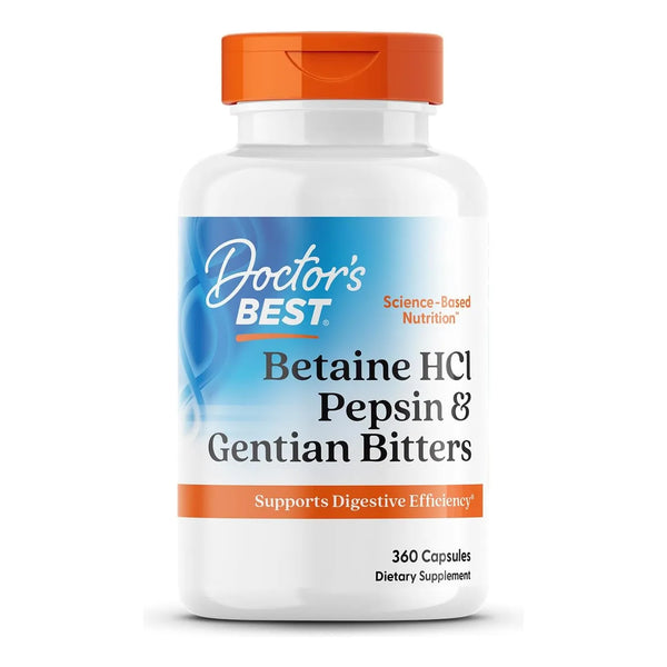 Betaine Hci Pepsin Y Gentian Bitters Doctors Best 360 Cap - Imagen 1