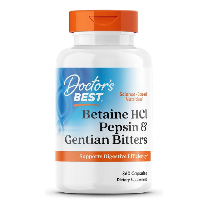 Betaine Hci Pepsin Y Gentian Bitters Doctors Best 360 Cap - Imagen 1