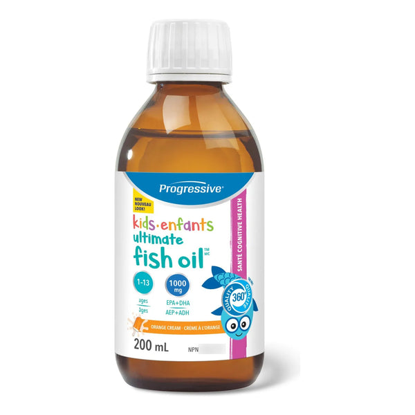 Aceite De Pescado Natural Para Niños 800 Mg EPA 200 Mg DHA Sabor Naranja 6.8 Fl Oz