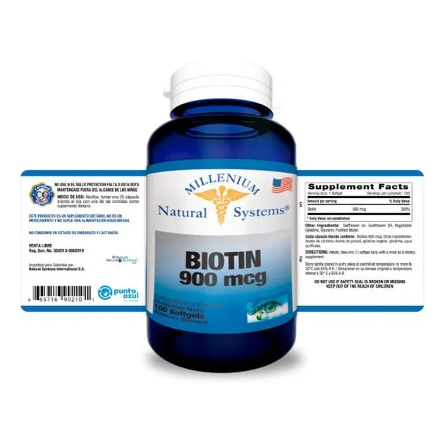 Biotina 900mcg X 100 Caps - Mns - Imagen 2