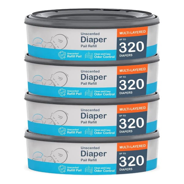 Recambios Para Cubos Diaper Genie Paquete De 4 1280 Unidades Protección Antiolores Fácil Instalación