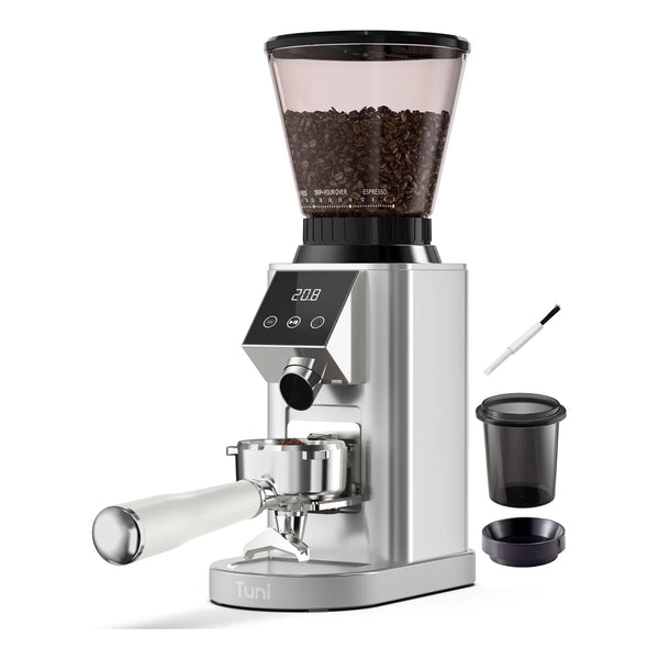 Molinillo De Café Tuni G1 Con Rebabas Cónicas 48 Niveles De Molienda Pantalla LED