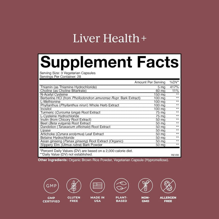 Apoyo Hepático Con Vitaminas Hierbas Limpieza Salud Metaboli - Imagen 4