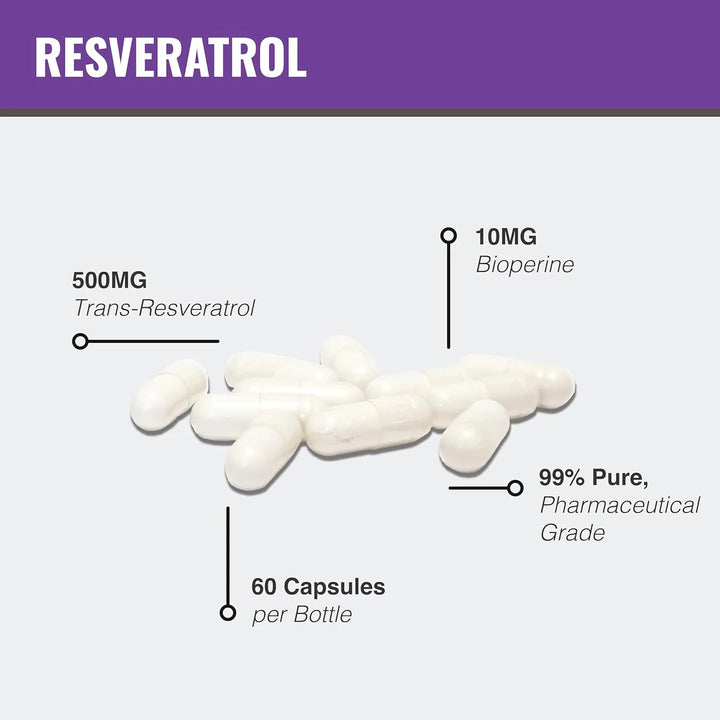 Trans Resveratrol 500 Mg 3 Paquetes Farmacéutico Micronizado - Imagen 3