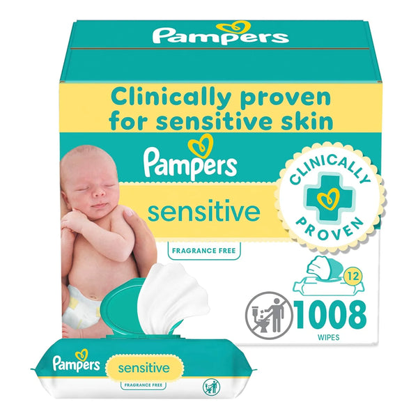 Toallitas Sensibles Hipoalergenicas Pampers 12 Paquetes 1008 Unidades