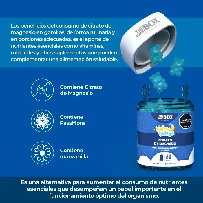 The Gummy Box Calm Vibes Teddys Sueño Reparador Niños 180g Frutal Y Magnesio - Imagen 2