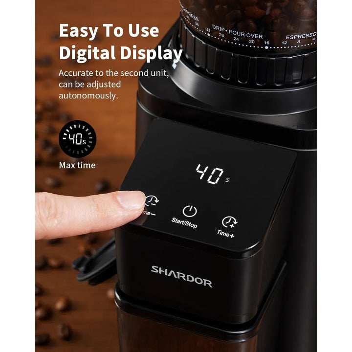 Molinillo De Café Profesional Con Rebabas Cónicas 48 Ajustes Negro - Imagen 3