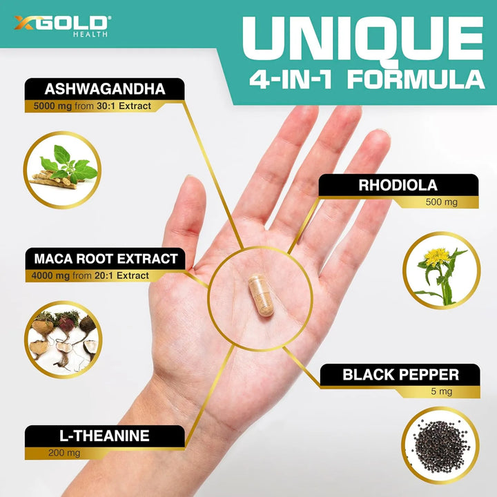 Cápsulas De Ashwagandha 5000 Mg Con Extracto De Raíz De Maca - Imagen 5