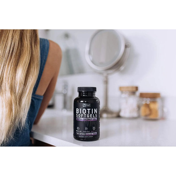 Biotina 10000 Mcg Con Aceite De Coco 180 Cápsulas Blandas Ca - Imagen 8