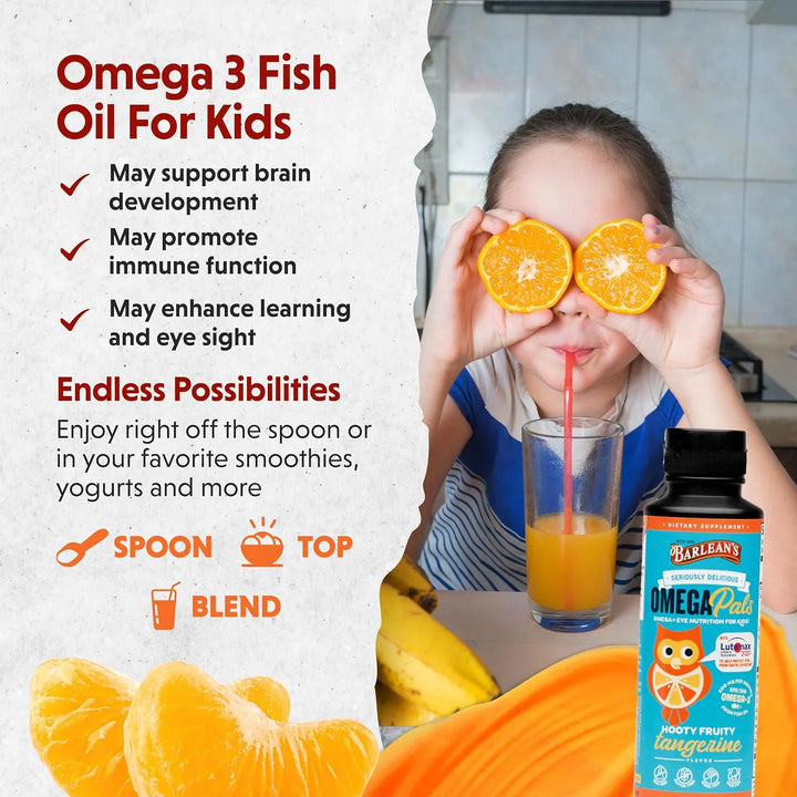 Omega 3 Niños 540 Mg Epa Dha Cerebro Y Ojos Mandarina 227 Gr - Imagen 3