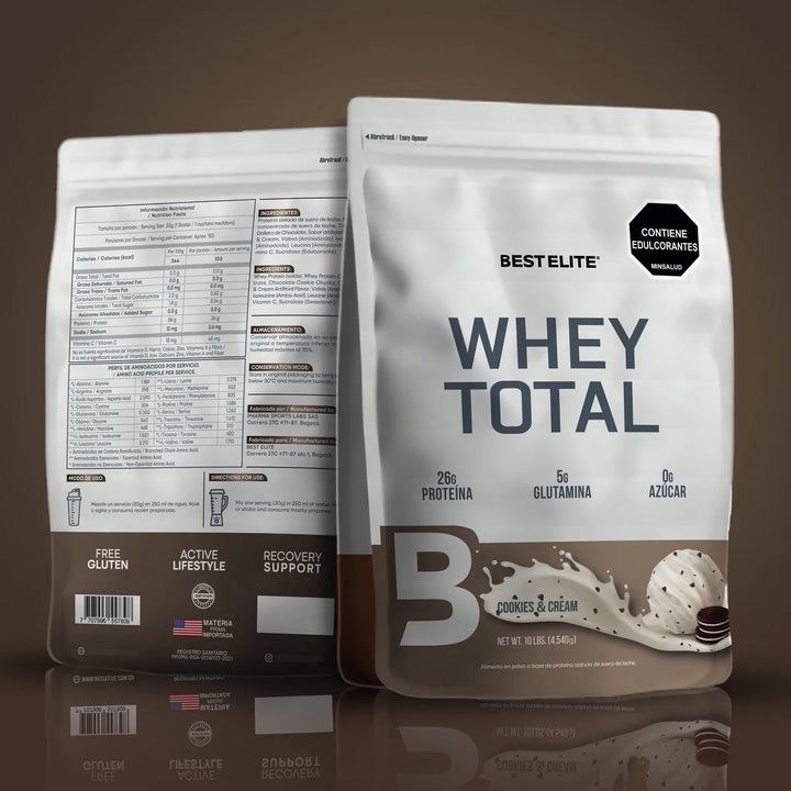 100% Proteina Limpia Whey Total 10 Libras Best Elite 10lb 10 Lb Gold - Imagen 2