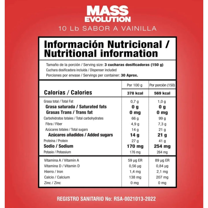 Proteina Mass Evolution 10 Lb - Imagen 3