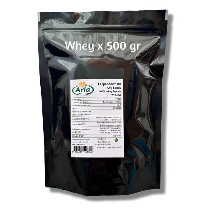 100% Whey Protein Limpia 500 Gr Sin Sabor - Imagen 1