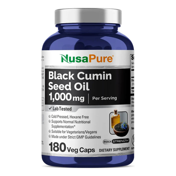 Aceite De Semilla Negra Virgen Prensado En Frío 1000 Mg 180 - Imagen 1
