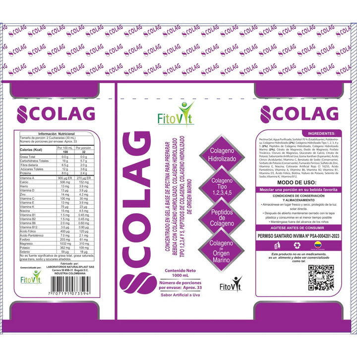 8 Colágenos Concentrados Péptidos De Colágeno Marino 1l X3 Uva - Imagen 9