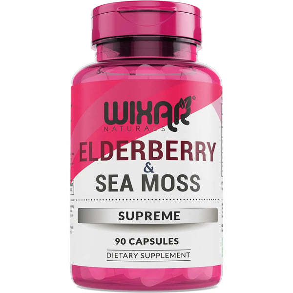 Capsulas De Sauco Negro Y Musgo Marino Natural Antioxidantes 90 Unidades