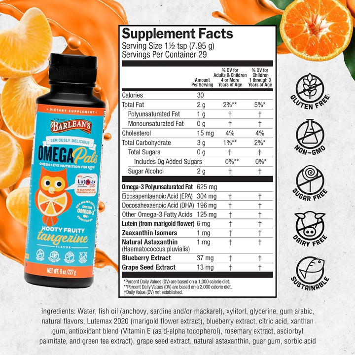 Omega 3 Niños 540 Mg Epa Dha Cerebro Y Ojos Mandarina 227 Gr - Imagen 6