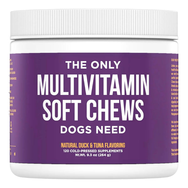 Masticables Suaves Multivitaminicos Naturales Para Perros 120 Unidades Sabor Pato Y Atun