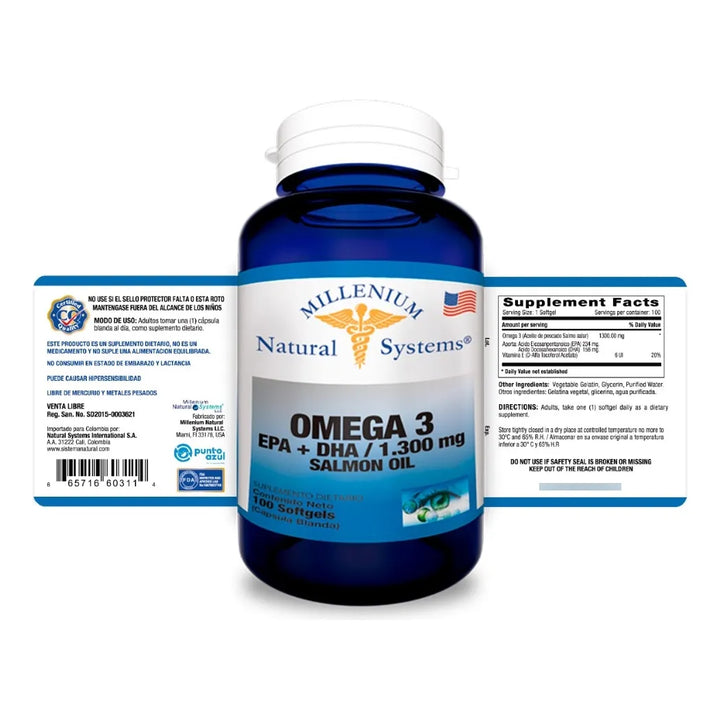Omega 3 1300 Mg 100sg Natural Systems  - Imagen 5