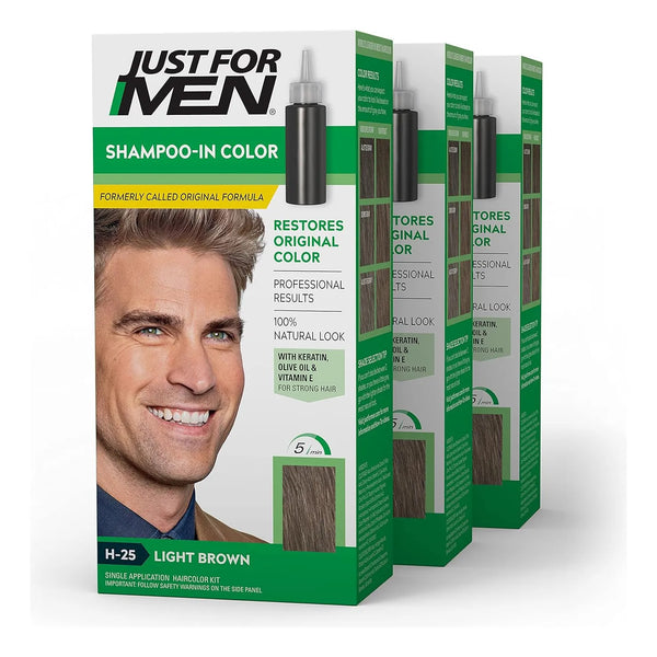 Coloración Capilar Para Hombres Ash Brown H-25 Restaura Tu Color Natural En 5 Minutos