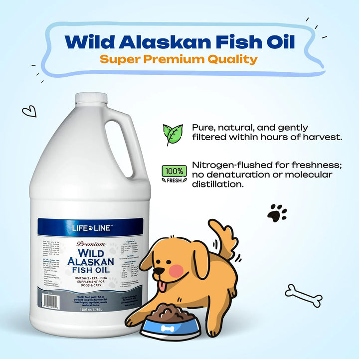 Aceite De Pescado Salvaje De Alaska 128 Onzas Para Perros Y - Imagen 5