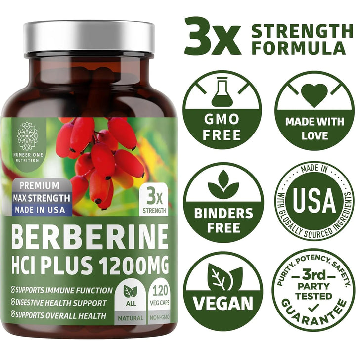Berberina Premium 1200 Mg 120 Cápsulas Apoyo Antienvejecimie - Imagen 5