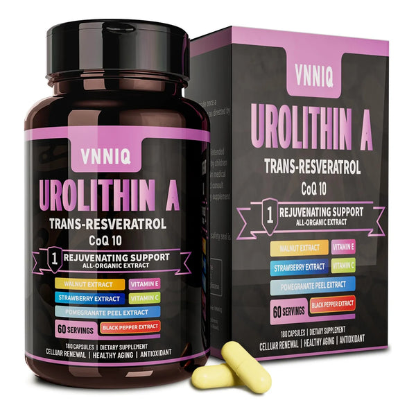 Cápsulas Antienvejecimiento 9 En 1 Con Urolitina A 1200 Mg Trans Resveratrol y CoQ10 Para Mujeres