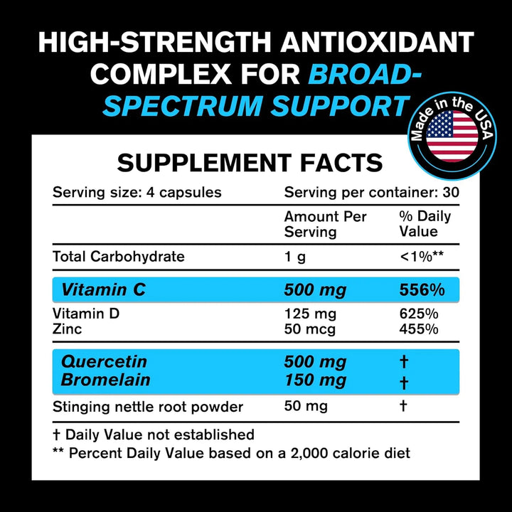 Cápsulas De Quercetina Con Bromelina 500 Mg Apoyo Inmunológi - Imagen 5