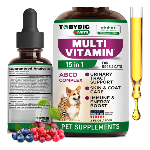 Multivitamínico 15 En 1 Para Gatos Y Perros Con Arándano Y G - Imagen 1